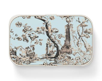 Vintage Bento Lunch Box mit Blumenmuster, eleganter umweltfreundlicher Mahlzeitenbehälter, Picknick-Zubehör, Schullunchbox-Geschenk für Food-Liebhaber-Küchenaufbewahrung