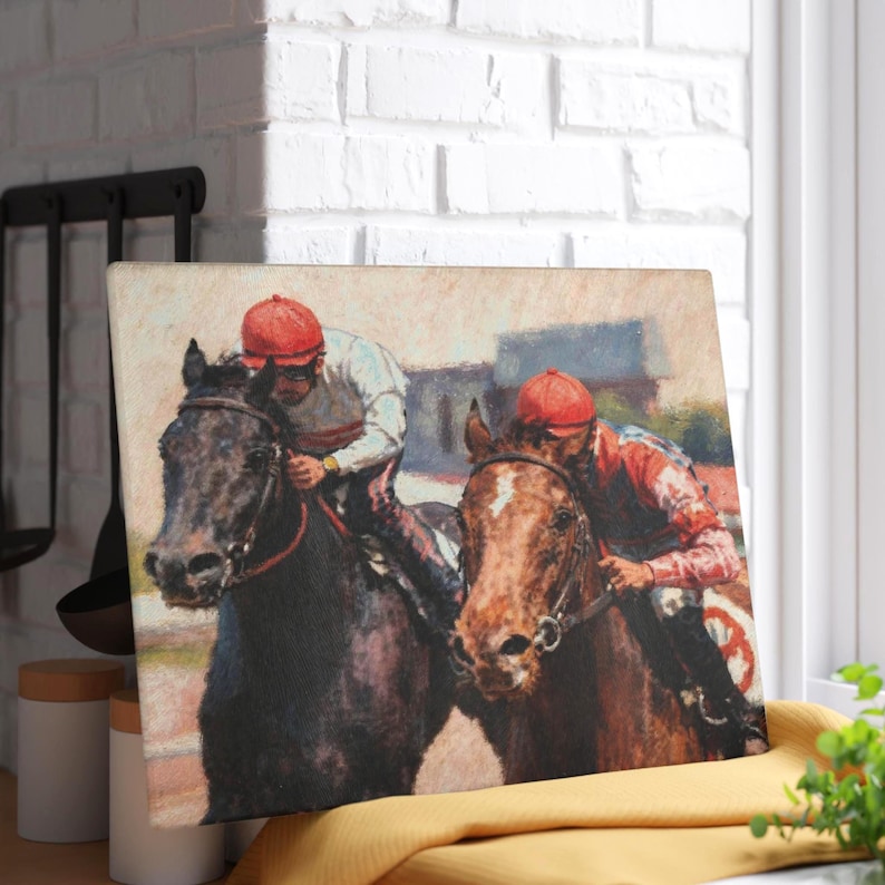 NostalgiaSake Horse Racing Jockeys Cutting Board - Thumbnail 2
