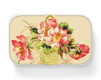 Vintage Floral Bento Lunch Box - Eco-Friendly Food Storage
