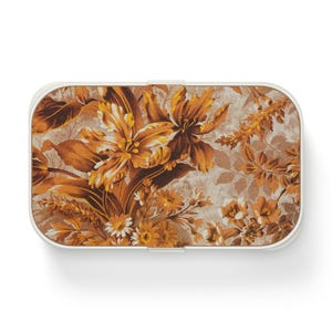 Lonchera Bento con diseño floral vintage, ecológica, ideal para preparar comidas, lonchera reutilizable, lonchera escolar, cesta de picnic y lonchera para el trabajo.