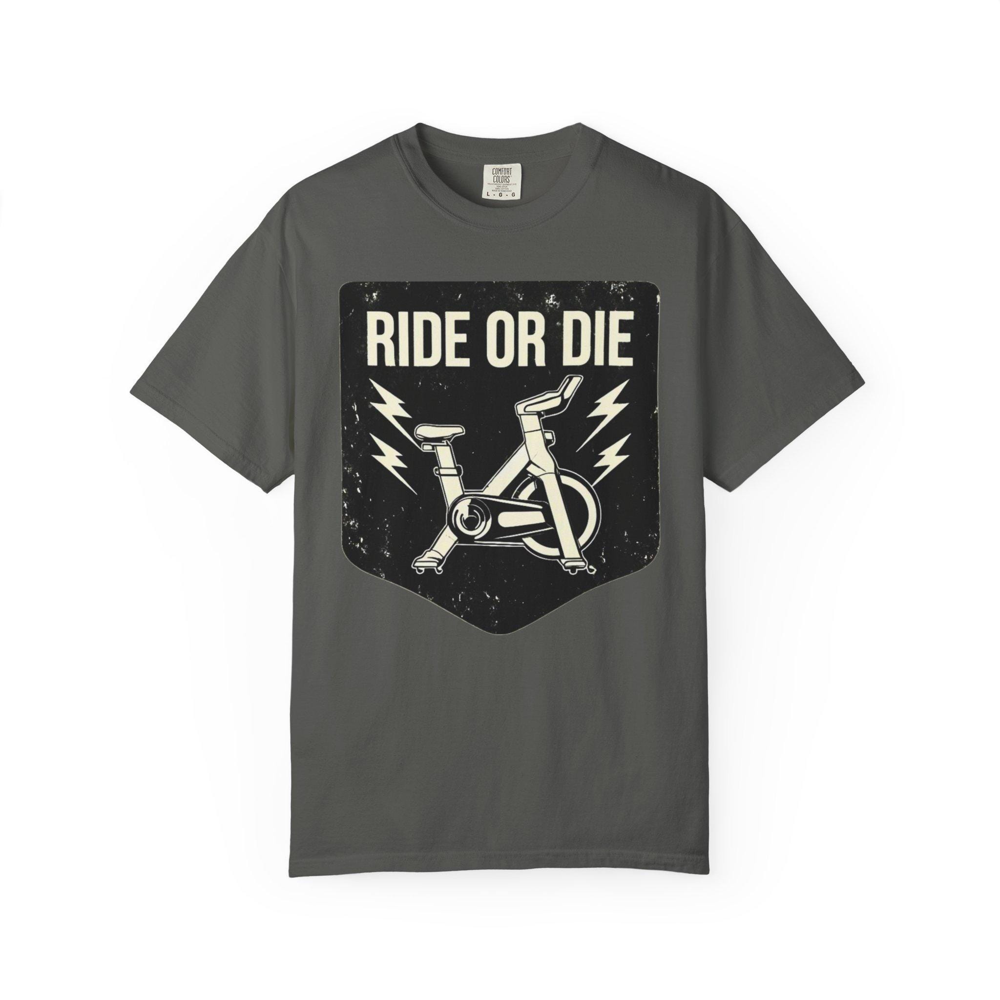 Ride or Die ユニセックス コンフォートカラー Tシャツ、サイクリスト 
