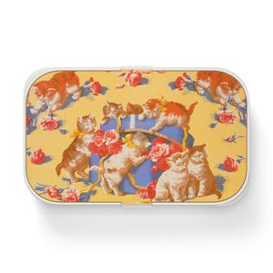 Cute Cat-Themed Bento Lunch Box Lunch Container Meal Prep Food Storage Box for Cat Lovers Gift Work Lunch Box School Lunchbox Cat Bento Box