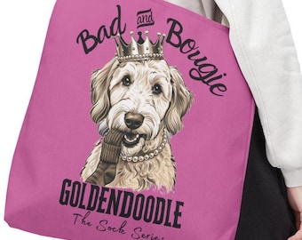 Bad and Bougie Goldendoodle Tote Bag, Goldendoodle Gift, Dog Lovers Tote Bag, Doodle Lovers Gift, Dog Bag, Doodle Mom, Doodle Dad, Pet Tote