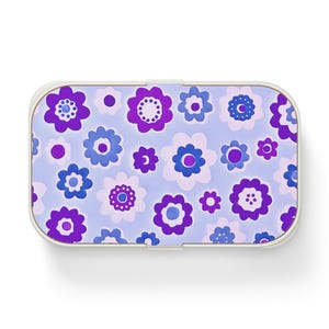 Purple Floral Bento Lunch Box, Stylish Meal Prep Container, Kids Lunch Box, Adult Lunch Box, School and Office Eco-Friendly Lunch Solution