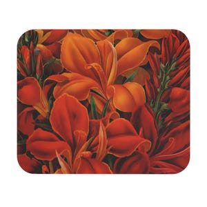 Vibrant Floral Mouse Pad Desk Mat Accessory Elegant Office Decoration Gift for Flower Lover Workstation Deskmat Home Office Vintage Mousepad