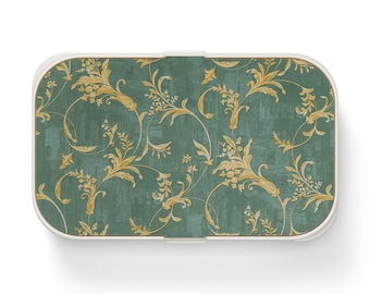 Floral Bento Lunch Box, Utensils Included, Elegant Meal Prep Container