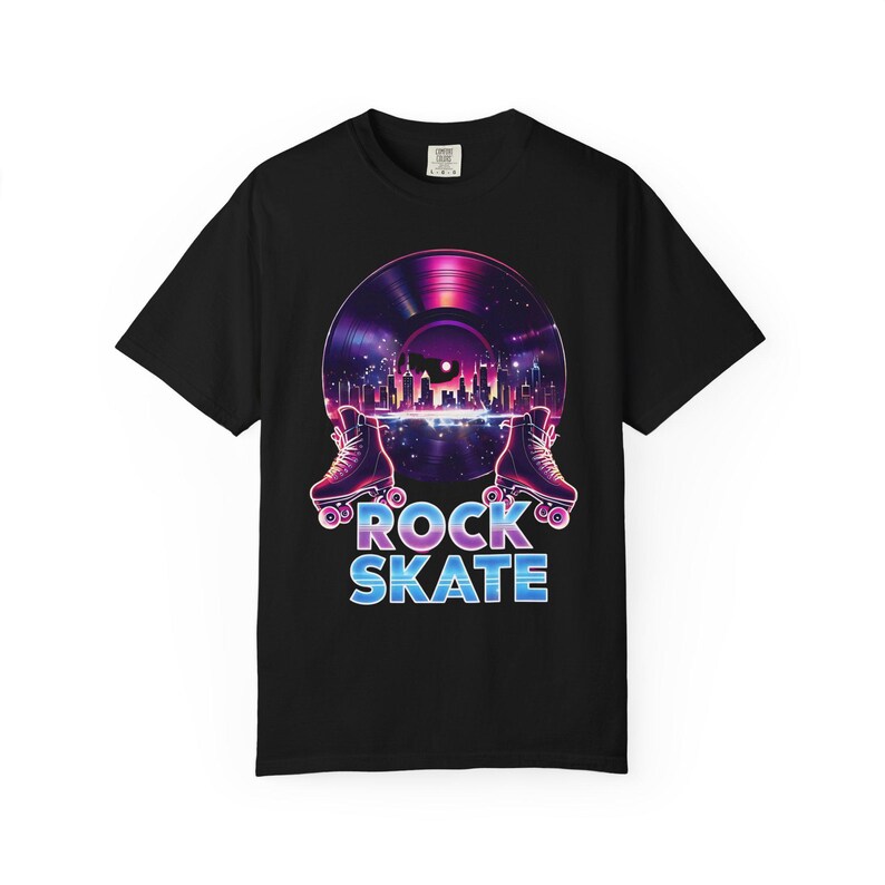 Rock Skate T-Shirt, Unisex Comfort Colors Tee, Retro Skate T-Shirt, Skate Lovers Gift Roller Rink Attire Music Lovers Shirt Gift for Skaters image 4