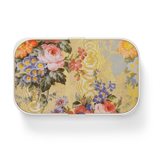 Floral Bento Lunch Box, Eco-Friendly Meal Container, Vintage Style Food Storage, Work Lunch Box Schoo Lunch Box Picnic Basket Travel Snacks