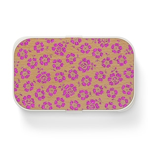 Floral Bento Lunch Box, Cute Lunch Container for Work Girls School Eco-Friendly Meal Prep Portion Control Container Kid Friendly Lunch Box