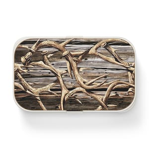 Rustic Antler Bento Lunch Box, Outdoor Enthusiasts Gift School Lunch Box Camping or Hunting Trip Supplies Picnic Basket Lunch Prep Container