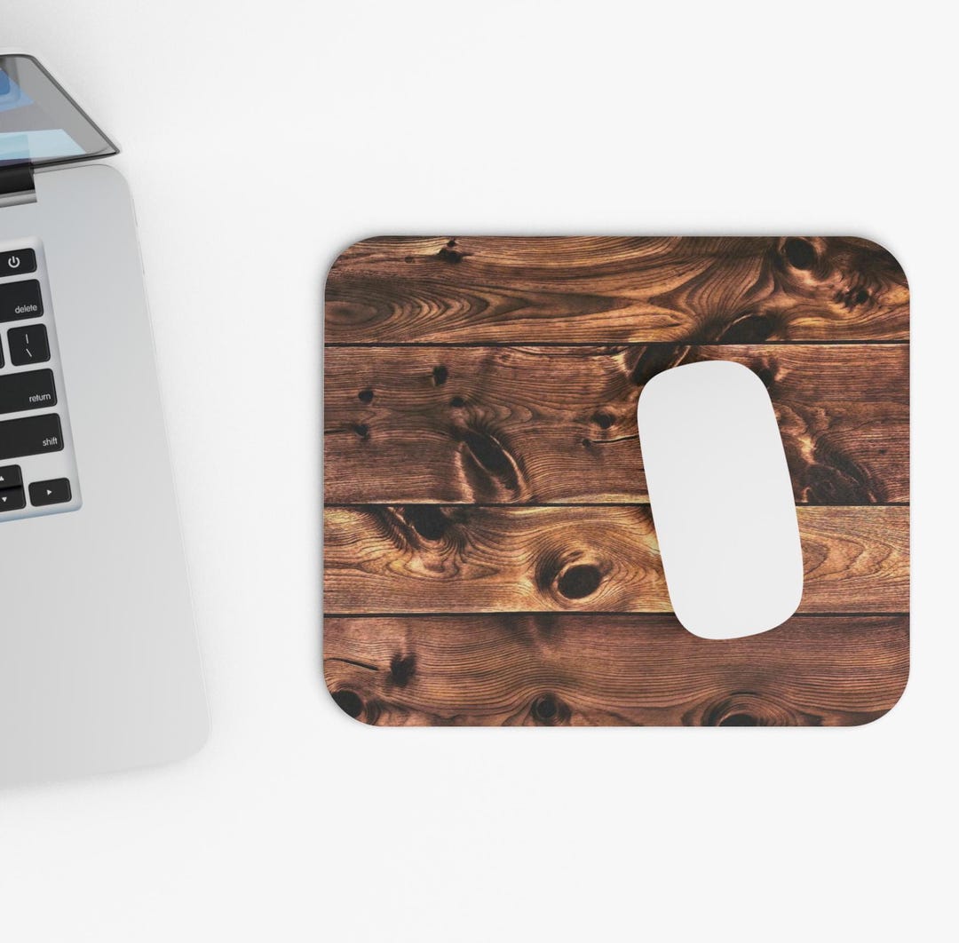 Rustic Wood Mouse Pad, Cozy Desk Decor, Gifting for Coworkers, Home ...