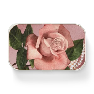 Floral Bento Lunch Box Elegant Meal Prep Container Eco-Friendly Snack Box Gift for Her Pink Rose Bento Box Mothers Day, Back to School Lunch