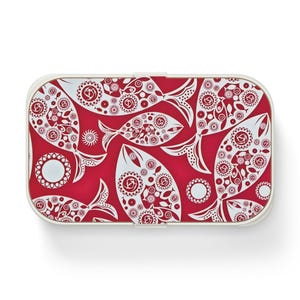 Bohemian Fish Design Bento Lunch Box Stylish Food Container, Reusable Lunchbox, Eco-Friendly Lunch Box, Kids & Adult Lunchbox Work Meal Prep