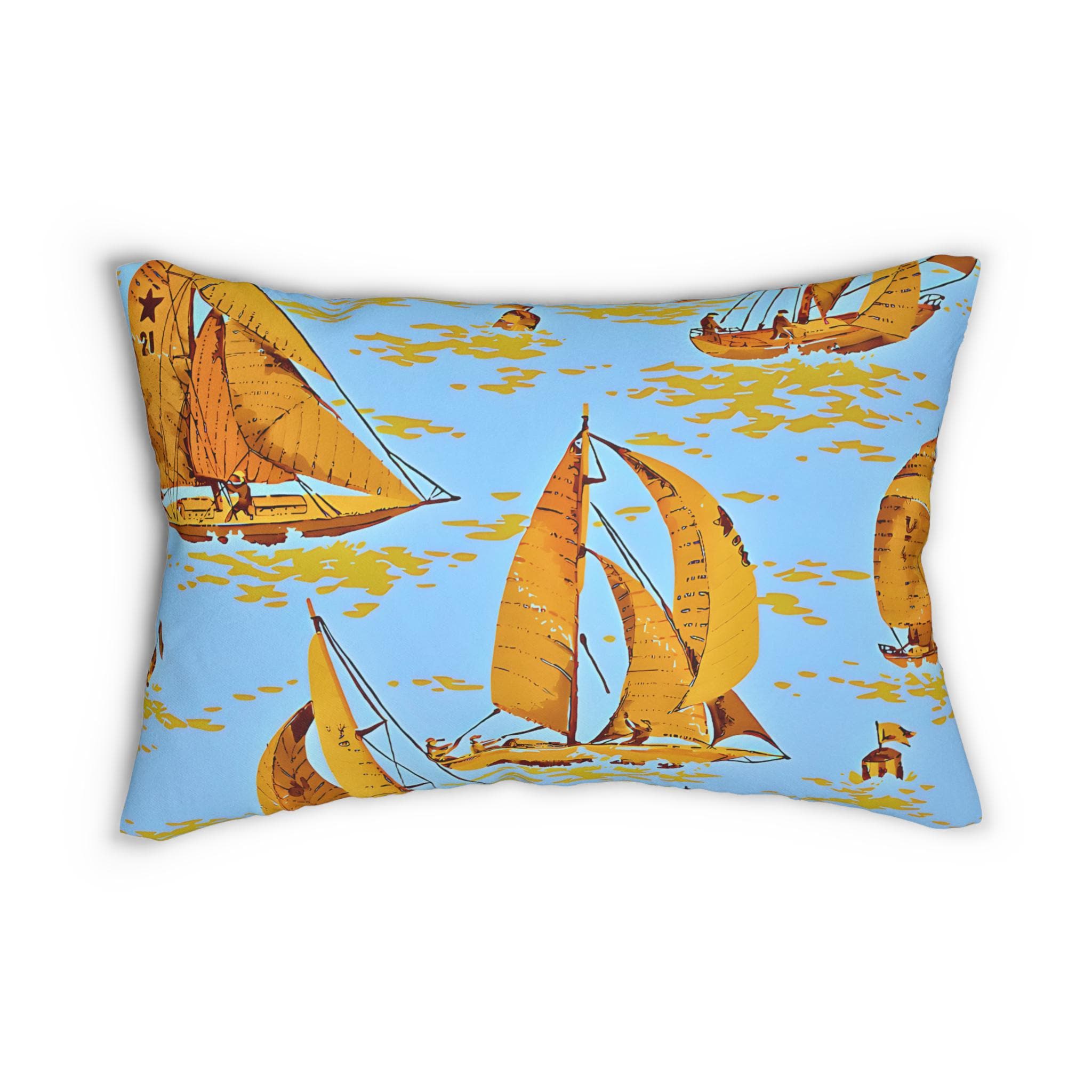 Vintage Sailboats Lumbar Pillow, Coastal Nautical Decor - Etsy