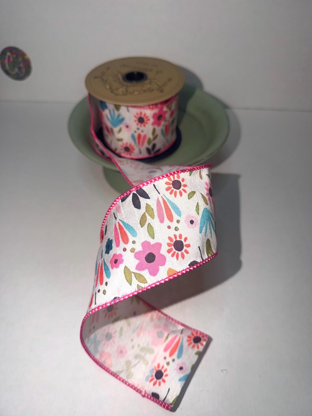 Spring Flower Ribbon 2-1/2 X 10 Yard Roll D.stevens Spring Flowers Wired Ribbon - Etsy