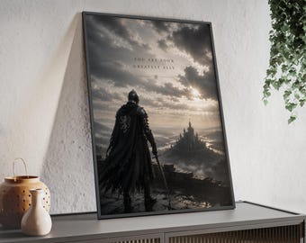 Knight Wall Art | Medieval Motivational Poster | Dark Fantasy Castle Print