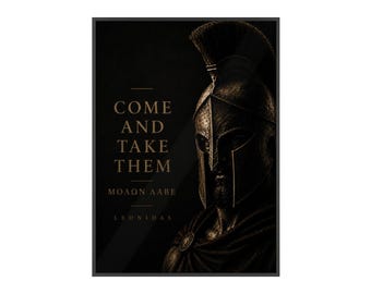Molon Labe Leonidas Spartaanse helm muurkunst | Griekse krijgerposter