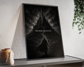 Dark Fantasy Ritter Poster | Krieger Mindset Wandkunst, Mut Abenteuer Dekor