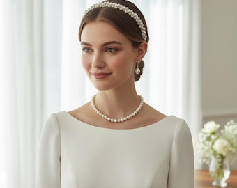 Elegant Pärlprydnadshuvudband – Minimalistisk Brud- & Vardagstiara