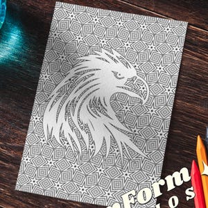 Eagle Coloring Page, Hawk Coloring Page, Instant Download, Digital Coloring Page, Adult Coloring Sheet, Printable Art, Zenful Art