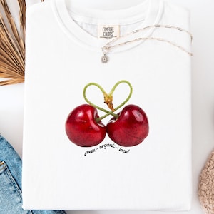 Comfort Colors Cherry Flirty T-shirt For Women, Cute Tee Shirt, Cherry Lover Gift, Retro Cherry Shirt, Vintage Cherry Shirt, Cherries Tee