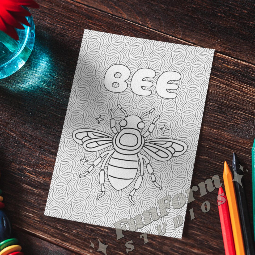 Bee Coloring Page, Kid and Adult Coloring Sheet, Classroom DIY Activity ...