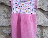 Rosa, Kinderkleid, Leinen