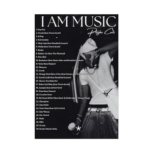 I AM MUSIC Playboi Carti affiche roulée, art mural amateur de musique, décoration hip hop, cadeau pour les fans de musique, esthétique moderne pour la maison