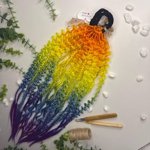 Regenboog gevlochten haarband, kleurrijke festivaldreadlock paardenstaartverlenging