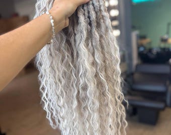 Ash Blonde Push Up Curly Dreadlocks Extension, Dolly Volume Blond Synthetic Hair