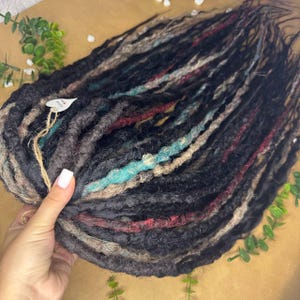 Earthy Synthetic DE Dreadlocks, Handmade Dark DE or SE Hairstyle, Forest vibes Dreadlocks Extension, Black Hair Extensions, Exclusive Dreads