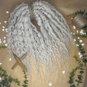 Ice Blond Handmade Synthetic Volume Curls, DE and SE Hair extension, Cold Blond Wavy Hairs, Ash Blond Double ended Volume Curly Dreadlocks