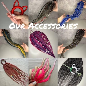 5-55 Ombre Handmade Dreadlocks, Viking style Dreads, Dreadlock Extensions, Synthetic Double ended Dread, Grey Dreads, Blond Hair, violet braids, dreads, dreadlocks, ombre hairs, black grey dread, grey dreadlock, DE and SE dreadlock, our accessories