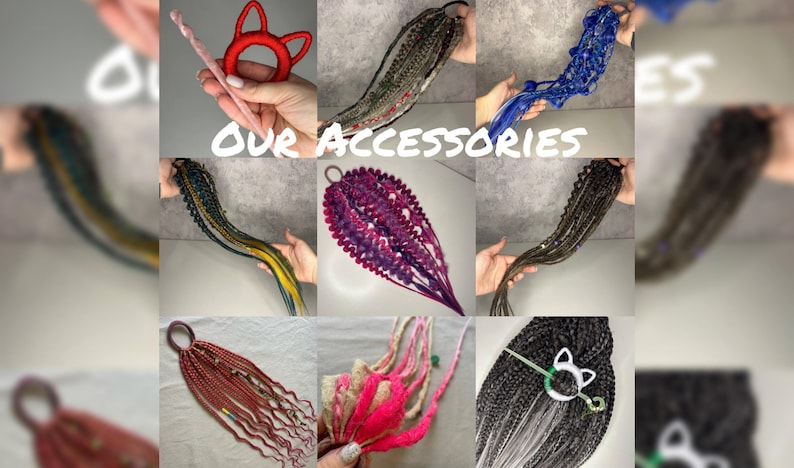 5-55 Ombre Handmade Dreadlocks, Viking style Dreads, Dreadlock Extensions, Synthetic Double ended Dread, Grey Dreads, Blond Hair, violet braids, dreads, dreadlocks, ombre hairs, black grey dread, grey dreadlock, DE and SE dreadlock, our accessories