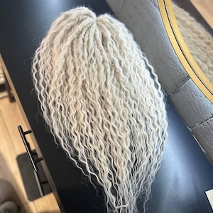 Ash Blond Synthetic Double ended Volume Curly Dreadlocks, Blonde Wavy Dreadlock Extensions, DE or SE Blonde Hair Extension, Long Blond Curls