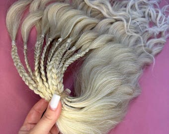 Ash Blond Curly Dreadlock Extensions: Synthetic DE/SE Blonde Curls