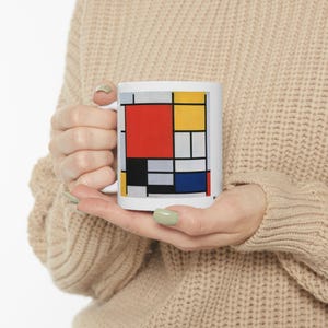 Modern Art Ceramic Mug - Colorful Abstract Design, Ideal for Art Lovers, Unique Gift for Birthdays, Home Decor, Coffee Lover
