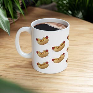 Funny Hot Dog Ceramic Mug, Perfect for Food Lovers, BBQ Parties, Birthdays, Casual Use, Gift for Him or Her
