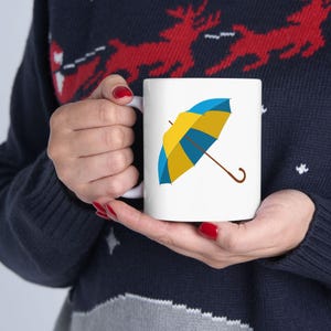 Whimsical Rainy Day Ceramic Mug | Perfect Gift for Coffee Lovers, Rainy Weather Lovers, Office Decor, Birthday, or Just Because