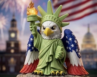 Figura del Águila de la Libertad 250 Años de América / Estatua de la Libertad del Águila Calva Impresa en 3D / Decoración Patriótica 1776–2026 / 4 de Julio