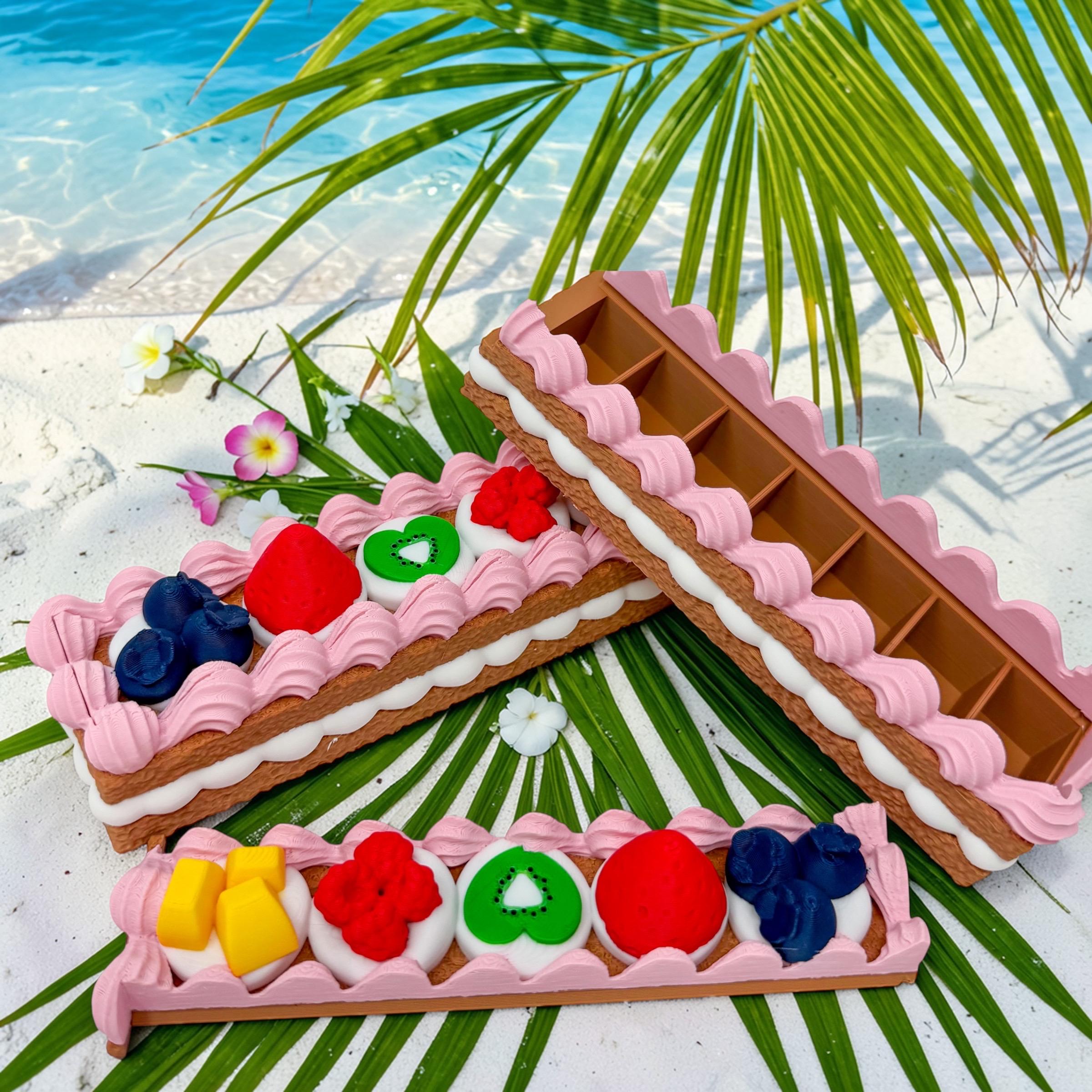 Strawberry Cake Pill Box | Cute Weekly Pill Organizer | Dessert
