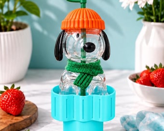 Dog Glass Cup Holder Adapter for Car 3D Printed | Fits Glass Dog Tumbler | Cute Character Cup Holder | Made to Order