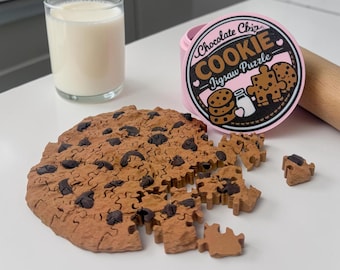 Puzzle Cookie imprimé en 3D - Cadeau pour amateur de cookies aux pépites de chocolat - Jouet de bureau amusant - Décoration d'intérieur unique - Casse-tête