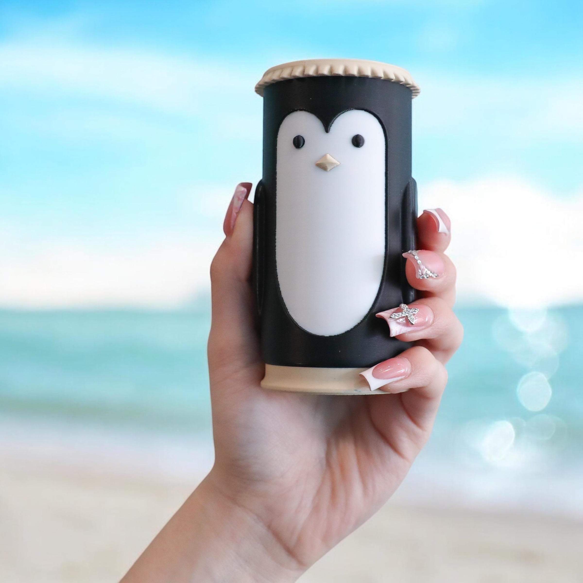 Penguin Twist Container – 3D Printed Compact Storage, Fun Fidget Toy for Pills, Supplements, Small Essentials & Travel-Friendly Organization