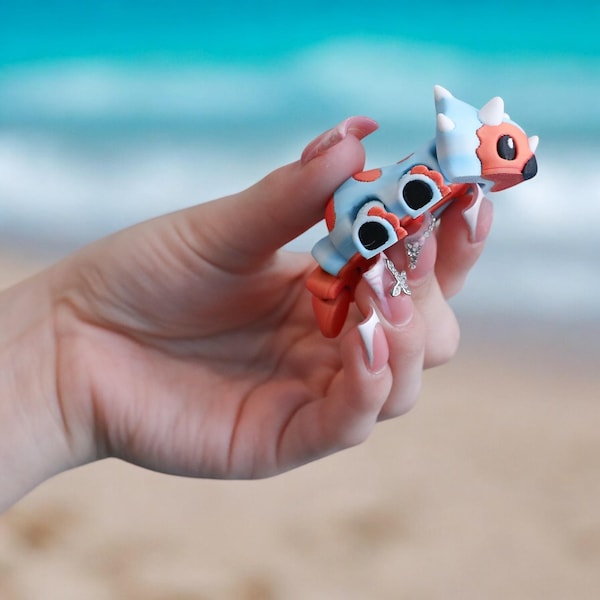 Dino Flexi – Triceratops, T-Rex, Parasaurio / Juguete articulado impreso en 3D / ¡Adorable y perfecto para coleccionistas y fanáticos de los dinosaurios!