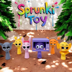 Sprunki 3D Printed Toys – Fun & Unique Gifts for Gamers, Kids, Birthdays, Special Occasions | Incredibox Figures, Collectibles | Cake Topper