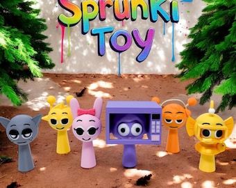 Sprunki 3D Printed Toys – Fun & Unique Gifts for Gamers, Kids, Birthdays, Special Occasions | Incredibox Figures, Collectibles | Cake Topper