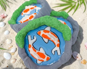 Koi Pond Fidget Clicker | Zen Garden Desk Toy | Stress Relief Gift | Japanese Koi Fish Decor | Interactive Art Sculpture | Desk Accessory