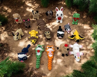 Mini Fidget Flexi Animals Pocket Pets | Jouet articulé imprimé en 3D (1,5 à 2,5 pouces) - Mignon, à collectionner et flexible pour soulager le stress et s'amuser