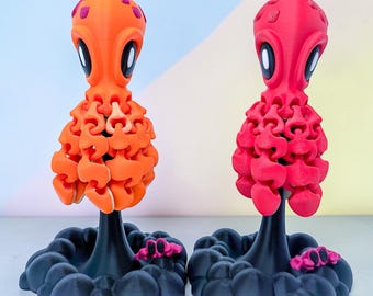 3D Printed Octopus Fridge Magnet – Interactive Fidget Toy, Unique Ocean Gift, Magnetic Tentacle Decor for Office & Kitchen, Stocking Stuffer